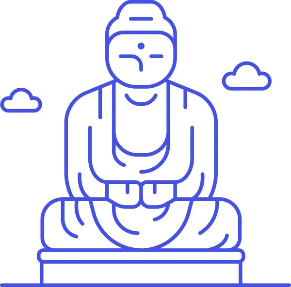 Arsitektur Buddha Ikon Besar Dalam Kategori Komunitas Budaya - Stok Vektor