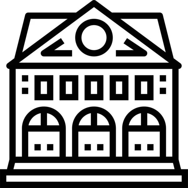 Gebäude College Ausbildung Symbol Bildung Schule Lernen Kategorie — Stockvektor