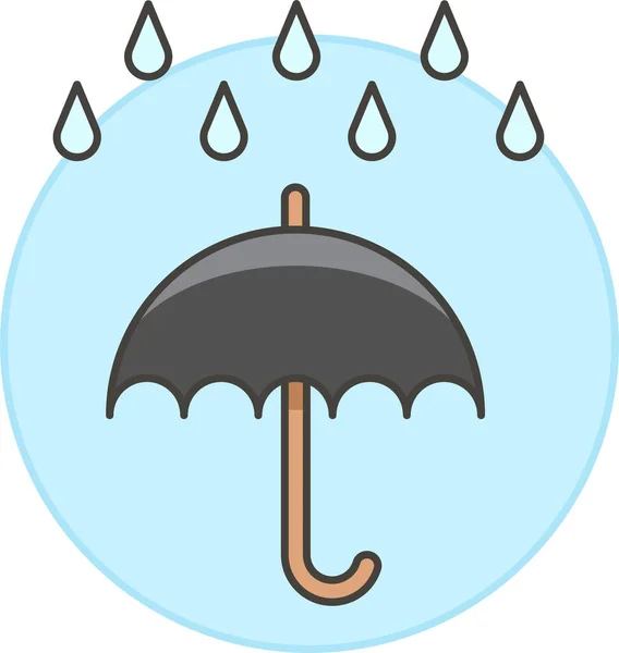 Ikona Deszczowa Wilgotnej Meteorologii Kategorii Pogodowej — Wektor stockowy