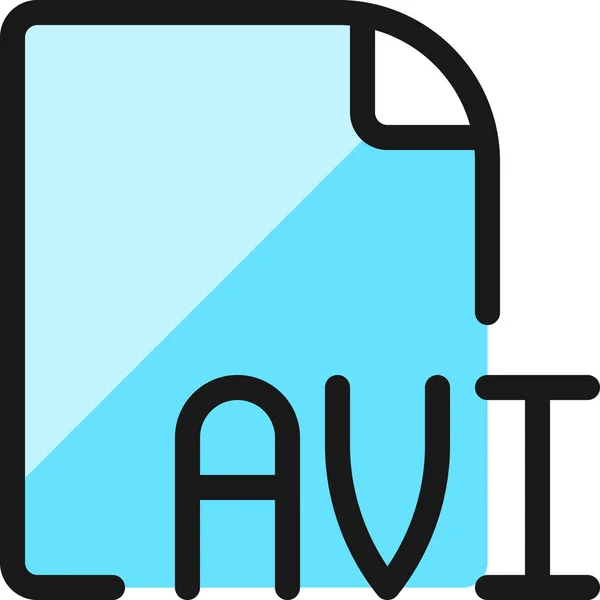 Datei Video Avi Symbol Ausgefüllten Outline Stil — Stockvektor