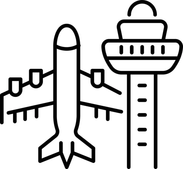 Avion Aéroport Changi Icône — Image vectorielle
