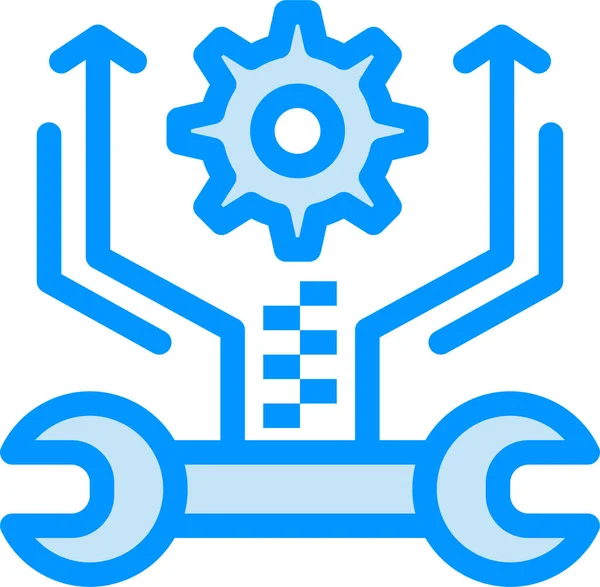 Control Gear Instelling Pictogram Gevulde Outline Stijl — Stockvector