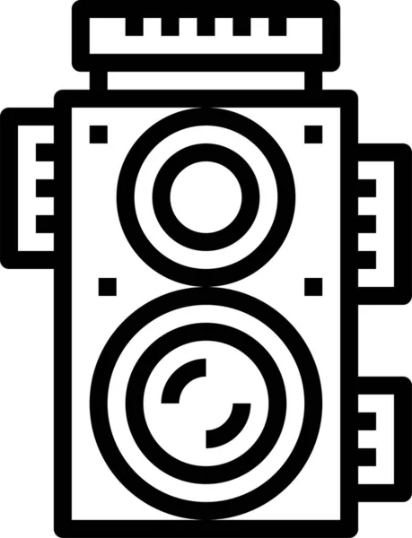 Macchina Fotografica Pellicola Icona Della Fotografia Stile Outline — Vettoriale Stock