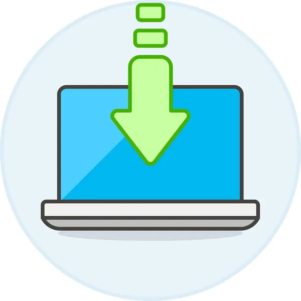 Cloud Download Macbook Icon — Stock Vector