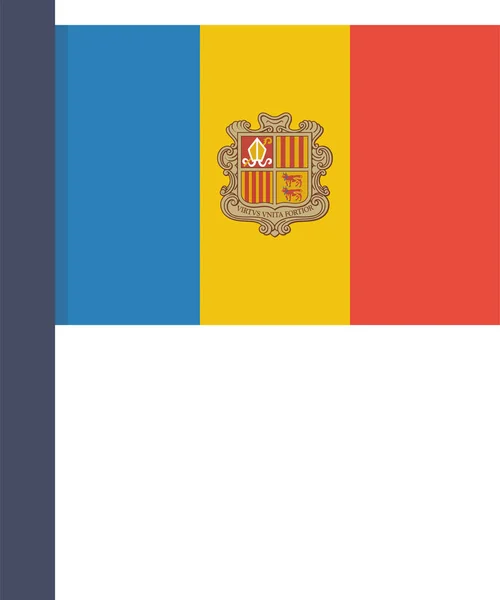 Andorra Land Vlag Pictogram Platte Stijl — Stockvector