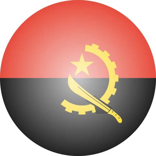 Icona Bandiera Del Paese Angola Stile Badge — Vettoriale Stock