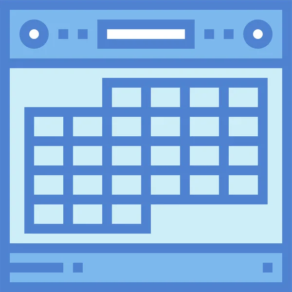 Icono Del Día Fecha Del Calendario Estilo Esquema Lleno — Vector de stock