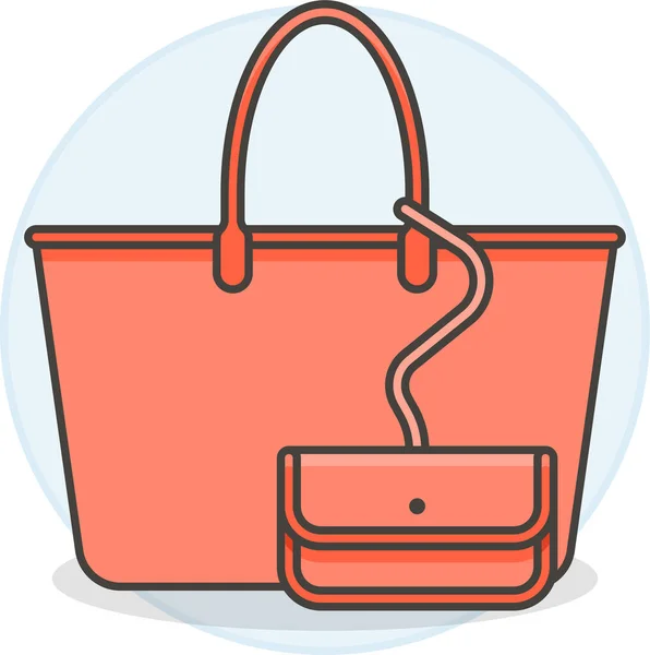 Accesorios Bolsas Icono Ropa Estilo Contorno Lleno — Vector de stock