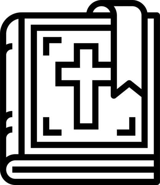 Значок Біблійної Християнської Культури Контурному Стилі — стоковий вектор