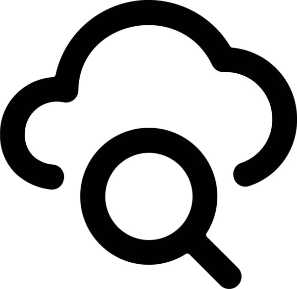 Cloud Suche Server Symbol Solidem Stil — Stockvektor