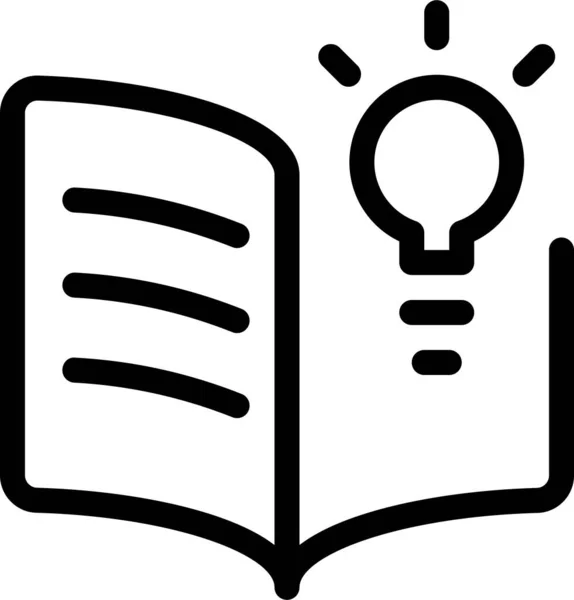 Icono Idea Bombilla Libro Estilo Esquema — Archivo Imágenes Vectoriales