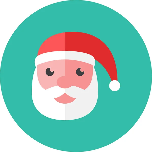 Weihnachtsmann Hut Flache Ikone Flachen Stil — Stockvektor