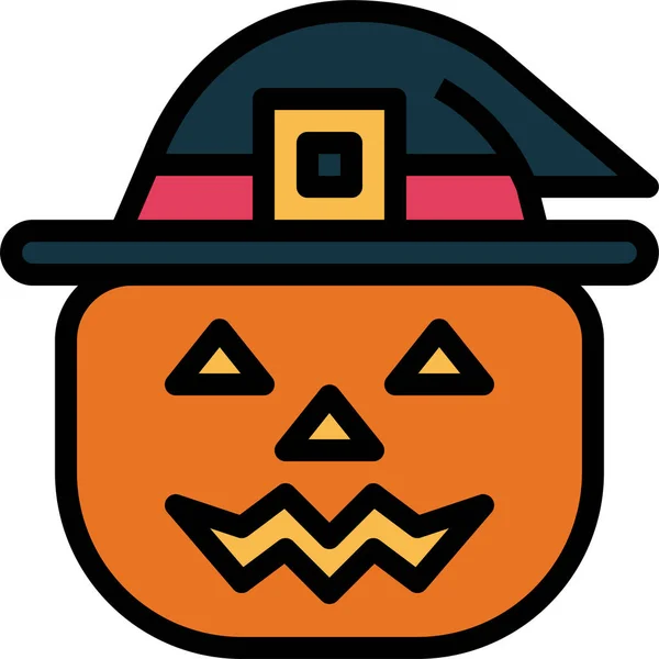 Pumpkin Hat Jack Icon — Stock Vector