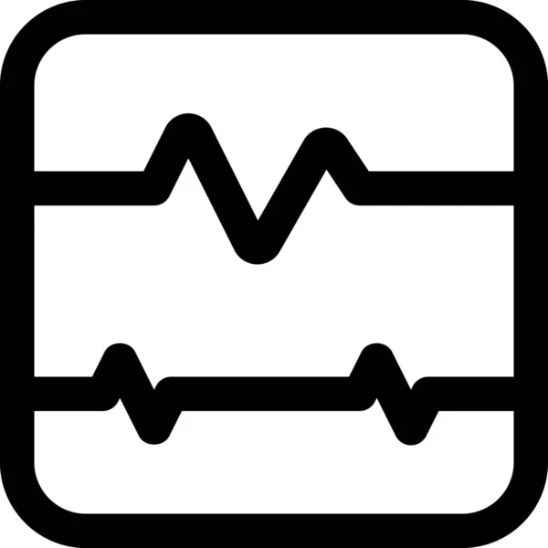 Info Heart Monitor Icon Outline Style — Stock Vector