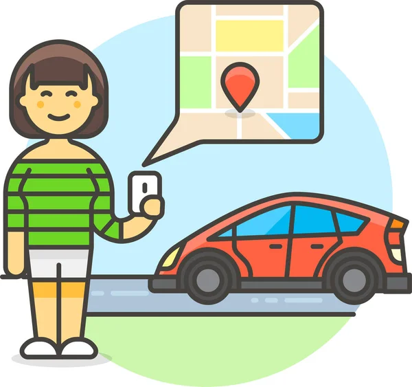 运输类别中的应用汽车客户图标 — 图库矢量图片