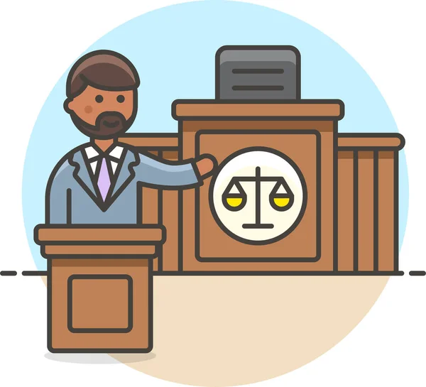 Tribunal Tribunal Tribunal Ícone Sala — Vetor de Stock