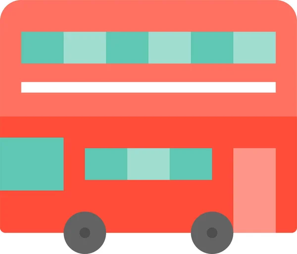 Autobús Londres Autobuses Icono Verano Estilo Plano — Vector de stock