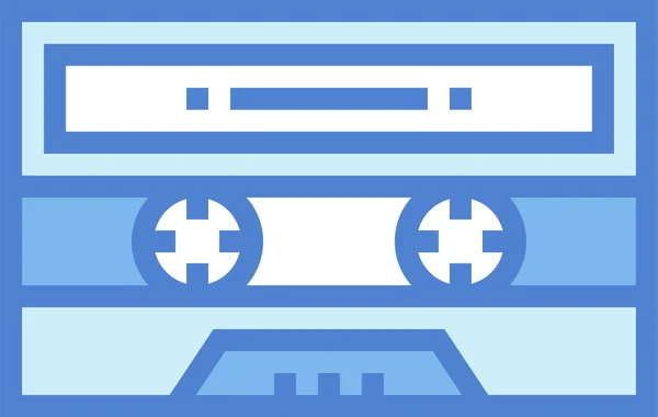 Icono Música Electrónica Cassette Estilo Contorno Lleno — Archivo Imágenes Vectoriales