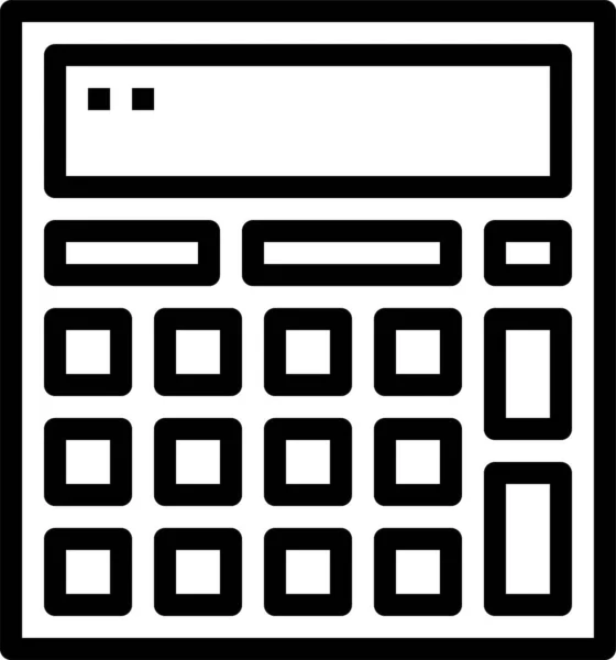 Calcul Calculatrice Maths Icône Dans Style Contour — Image vectorielle