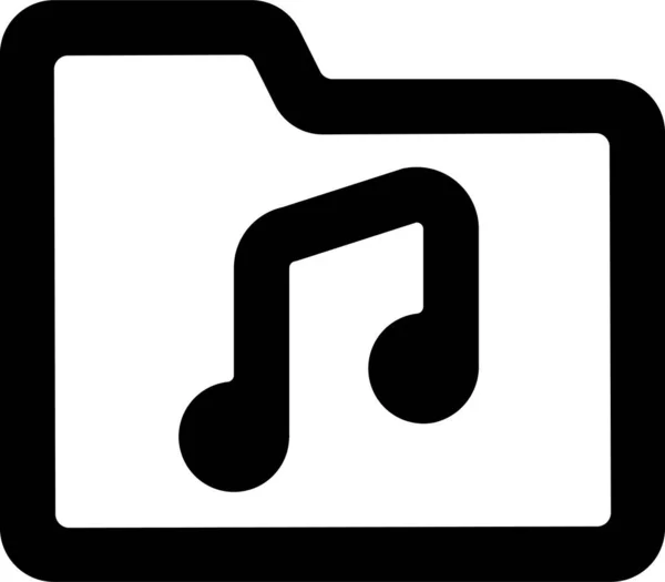 Ikona Folderu Alternatywnego Muzyka Stylu Stałym — Wektor stockowy