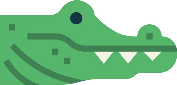 Icône Crocodile Animal Alligator Dans Style Plat — Image vectorielle