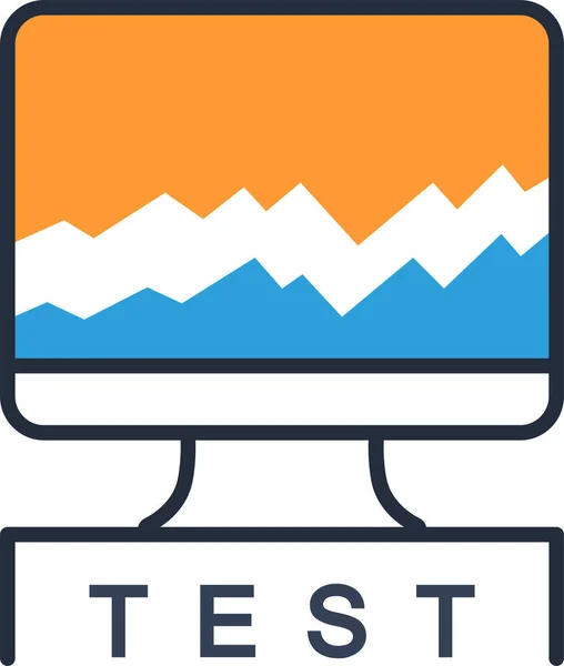 Computer Online Test Icon Umriss Stil — Stockvektor