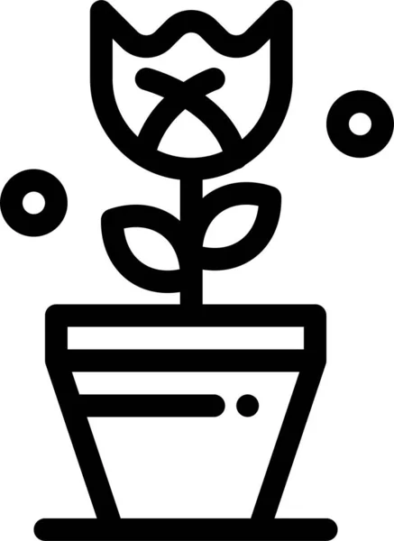 Dekorace Ikony Velikonoční Rostliny Stylu Osnovy — Stockový vektor