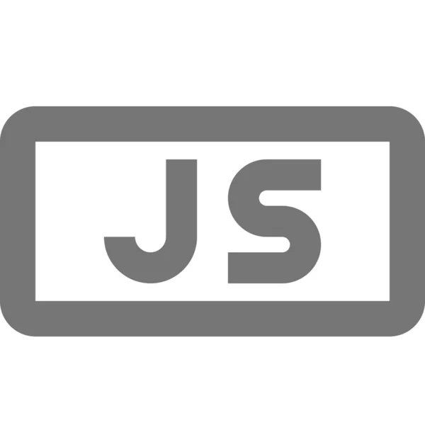 Codifica Java Script Icona Stile Contorno — Vettoriale Stock