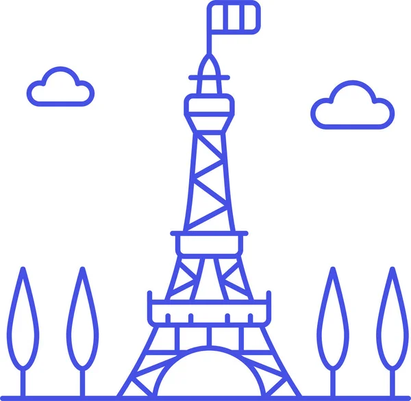 Arquitectura Eiffel Icono Francia Categoría Las Comunidades Culturales — Vector de stock