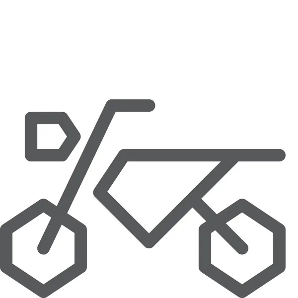 Motorcykel Cykeltur Ikon Kontur Stil — Stock vektor