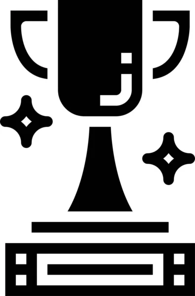 Ocenění Pohár Trofej Ikona Pevném Stylu — Stockový vektor