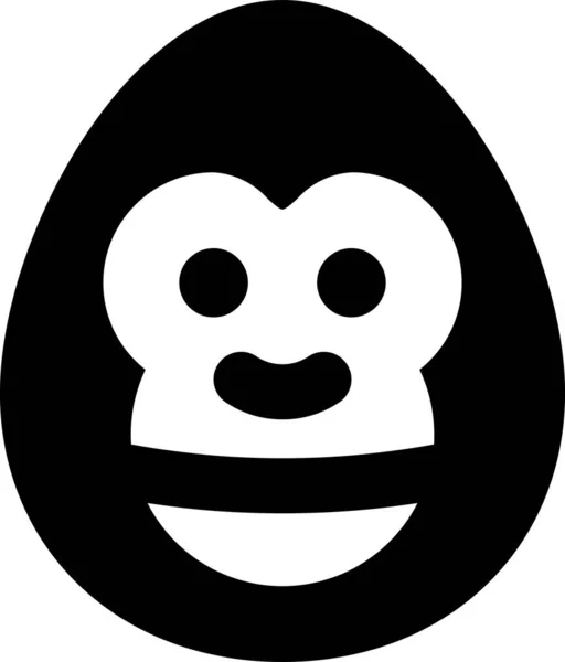 Gorilla Primaten Säugetier Symbol Solidem Stil — Stockvektor