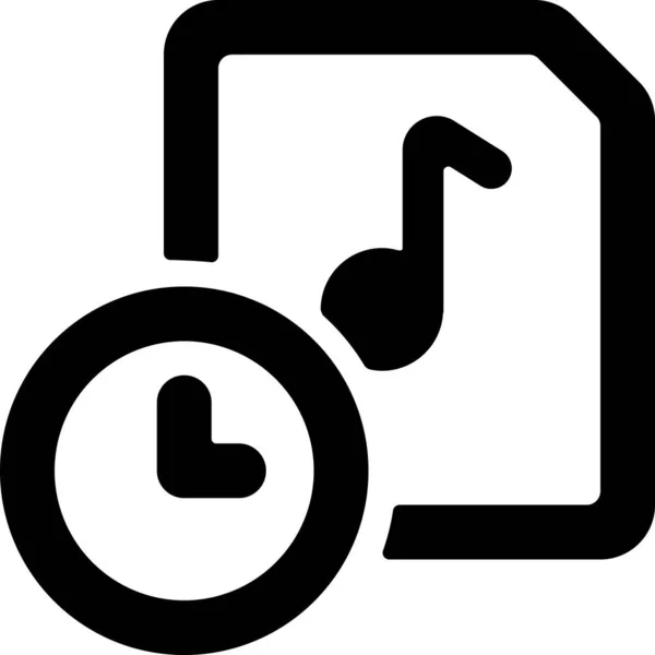 Icono Reloj Archivo Audio Estilo Sólido — Archivo Imágenes Vectoriales