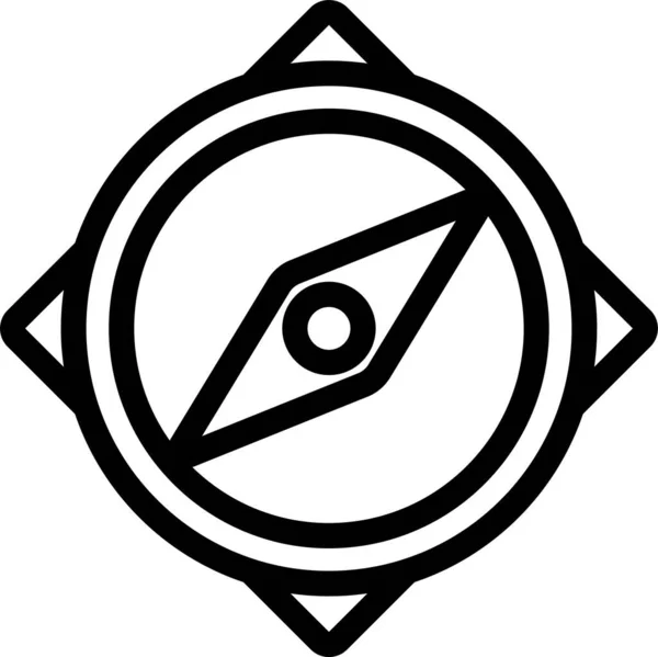 Kompass Kontur Zeichensymbol — Stockvektor