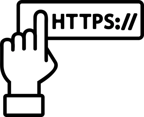 Adres Browser Certificaat Pictogram Grote Lijnen Stijl — Stockvector