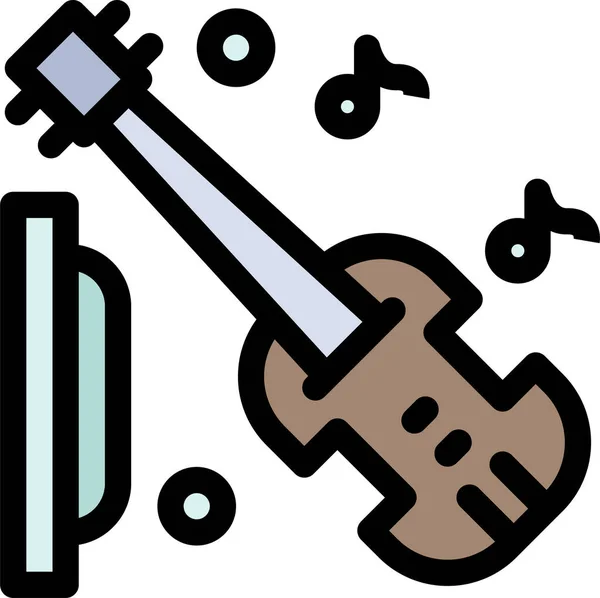 Equipment Guitar Music Icon Filled Outline Style — Stock Vector