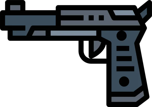 Pistola Pistola Icono Tiro Categoría Guerra Militar — Vector de stock