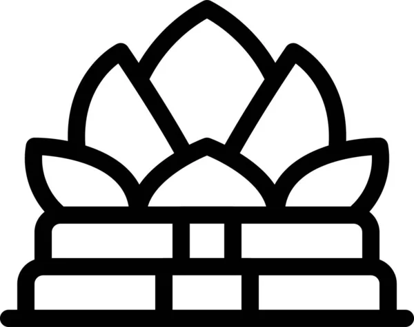 Angkor Asia Icono Hito Estilo Del Esquema — Archivo Imágenes Vectoriales