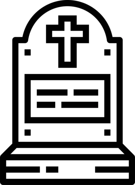 Cemetery Death Grave Icon Outline Style — Stock Vector
