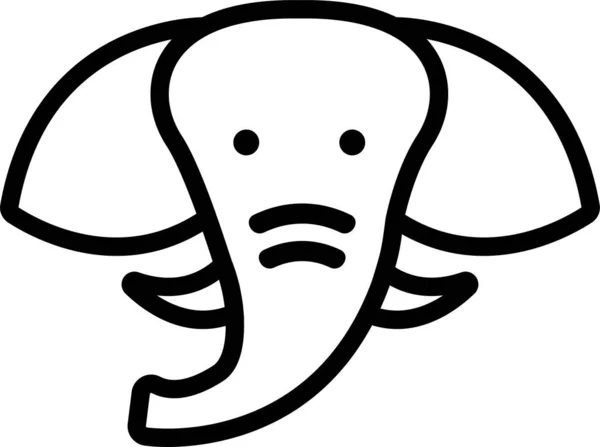 Dieren Contour Olifant Pictogram Diercategorie — Stockvector