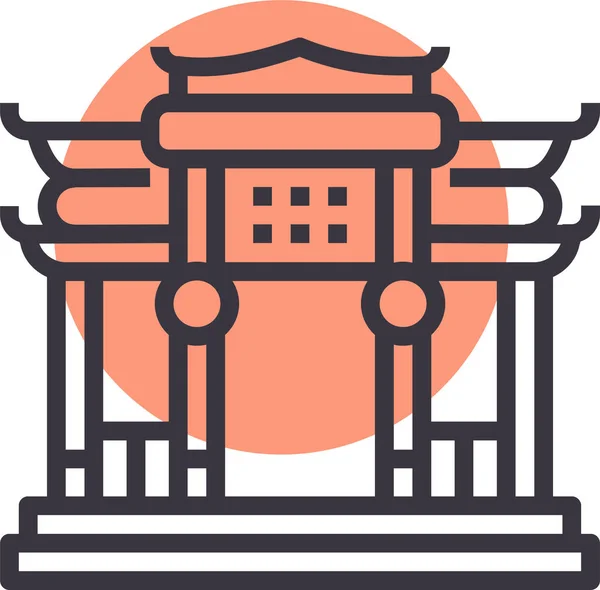 Chiński Pomnik Ikona Paifang Kategorii Chiński Nowy Rok — Wektor stockowy
