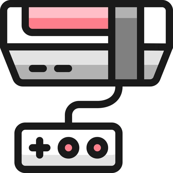 Icono Consola Videojuegos Estilo Esquema Rellenado — Vector de stock