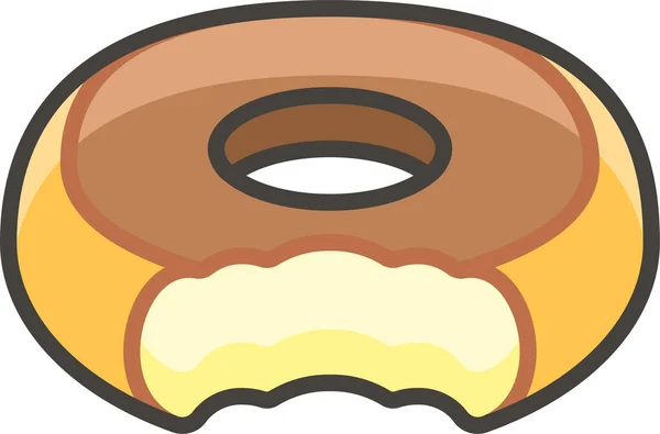 1F369 Icono Donut Estilo Contorno Rellenado — Vector de stock