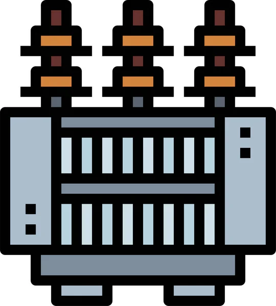 Icona Del Trasformatore Potenza Elettronica — Vettoriale Stock