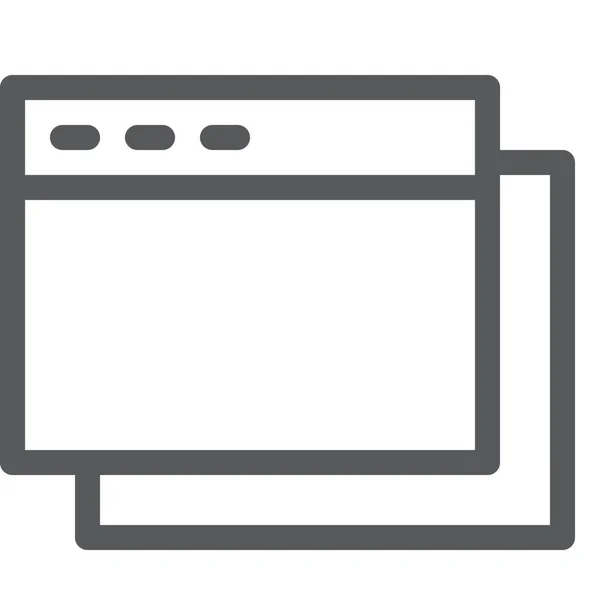 Linguette Icona Dell Applicazione Finestra Stile Contorno — Vettoriale Stock