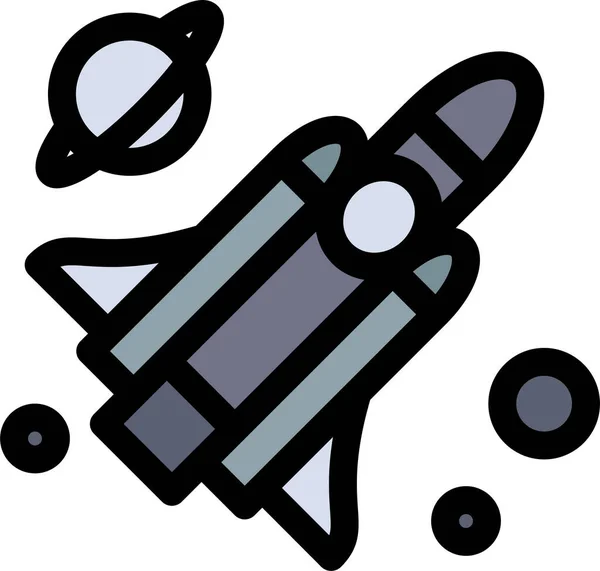 Fly Missile Science Icon Filled Outline Style — Stock Vector