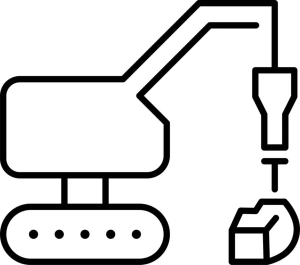 Saaie Constructie Graafmachine Icoon — Stockvector