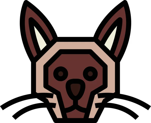 Burmese Cat Breeds Icon Filled Outline Style — 图库矢量图片