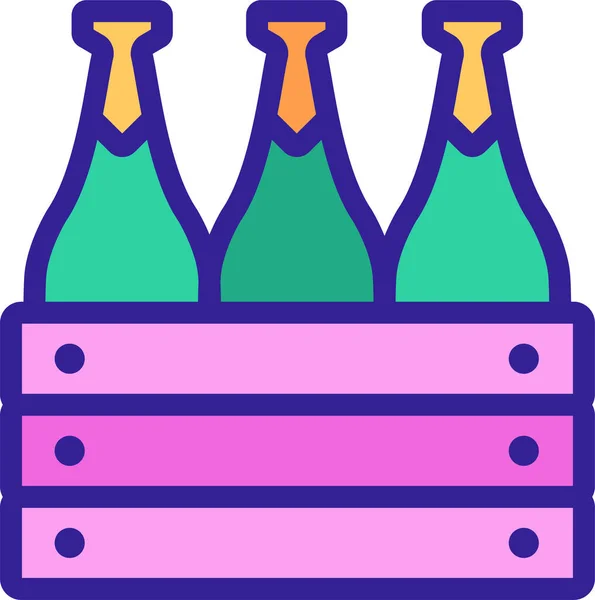 Drank Fles Doos Pictogram Voedsel Dranken Categorie — Stockvector