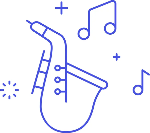 Instruments Laiton Icône Musique Dans Style Contour — Image vectorielle